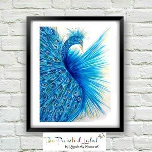8 x 10 Peacock Art Print Signed by Artist